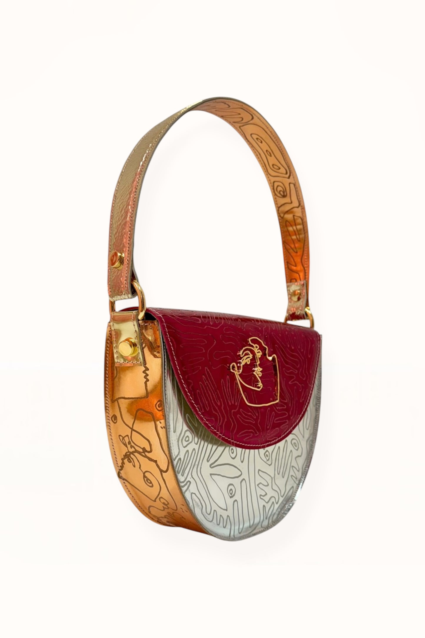 DEMI BAG - METALLIC COLOR BLOCK #1 LEATHER
