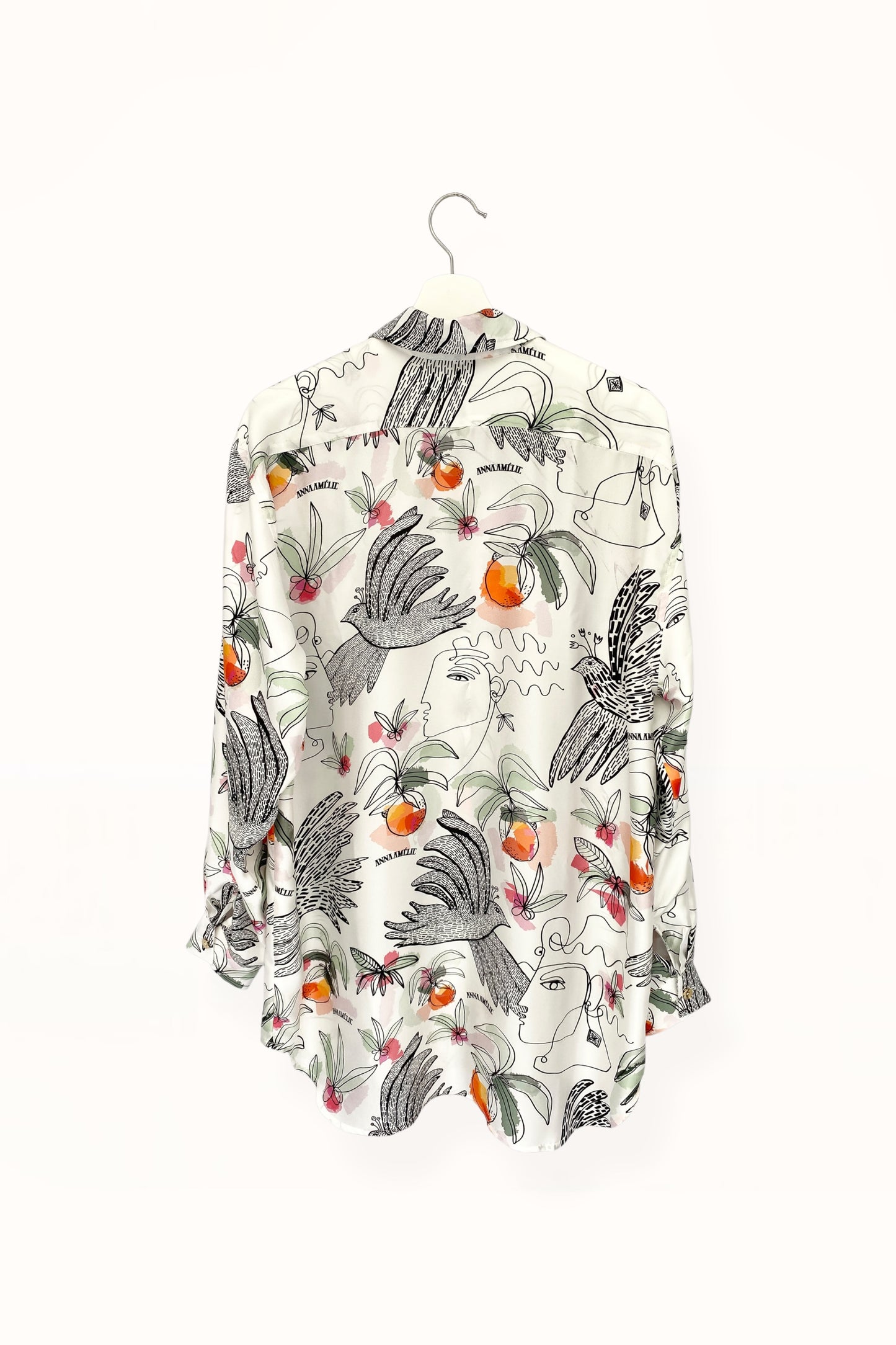 Special Pre-Order |  BUTTON DOWN SHIRT  |  “BIRDS PRINT” - WHITE & MULTICOLOR