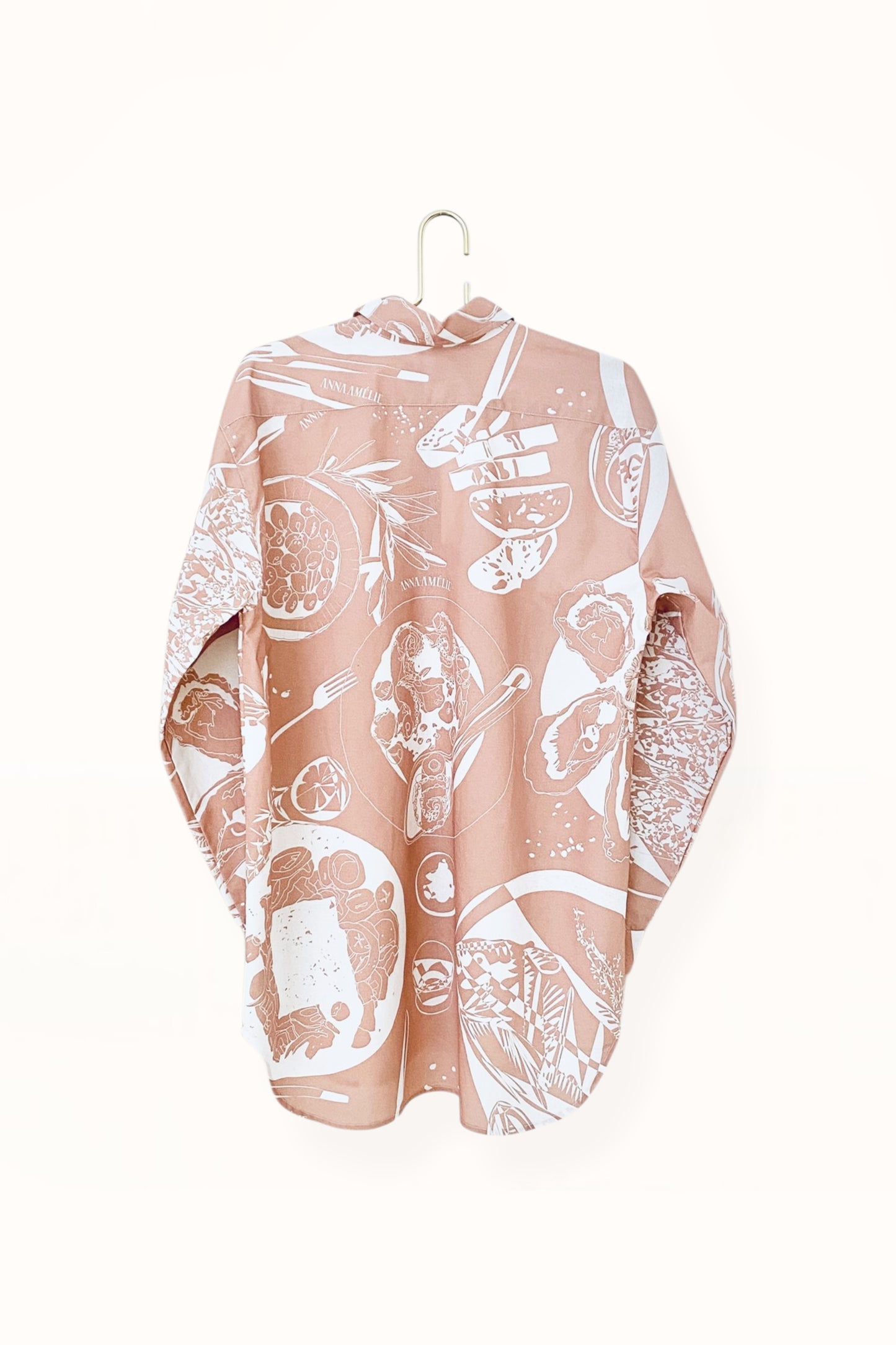 Special Pre-Order |  BUTTON DOWN SHIRT  |  “TAVERN PRINT” - NUDE