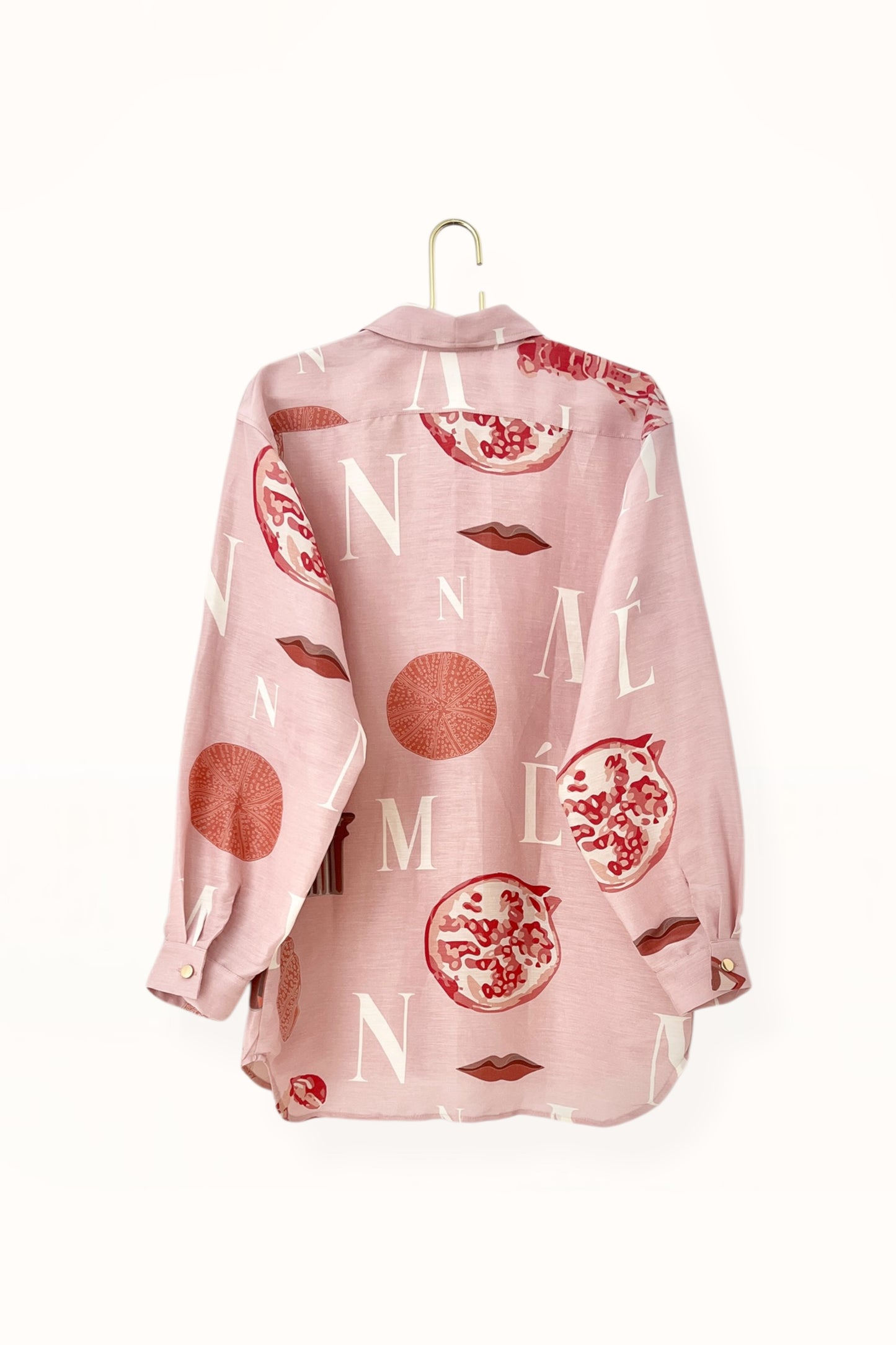 Special Pre-Order |  BUTTON DOWN SHIRT  |  “LOBSTER PRINT” - LIGHT PINK