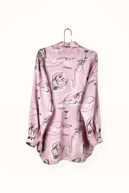 Special Pre-Order |  BUTTON DOWN SHIRT  |  “TINOS PRINT” - PINK