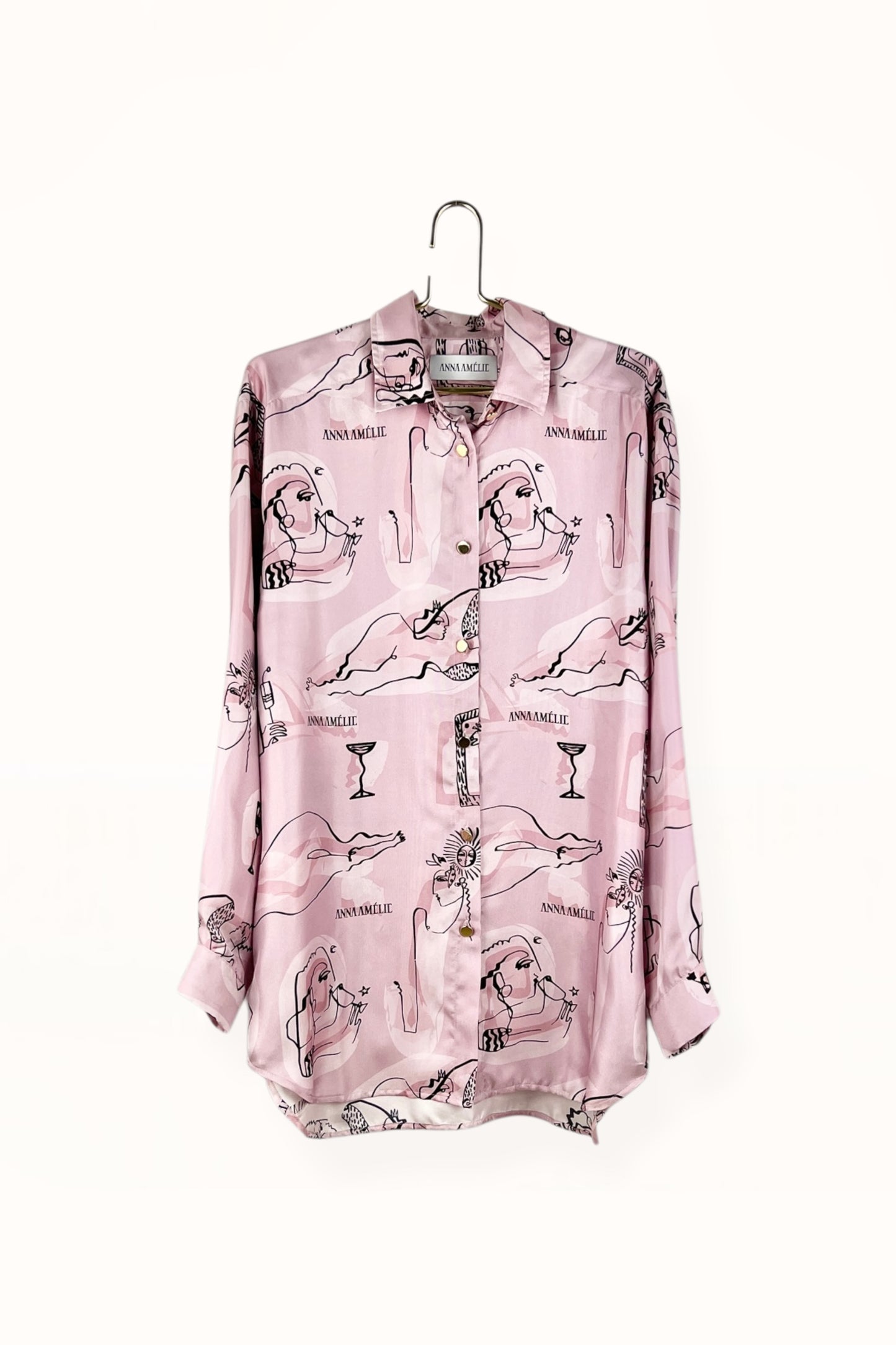 Special Pre-Order |  BUTTON DOWN SHIRT  |  “TINOS PRINT” - PINK