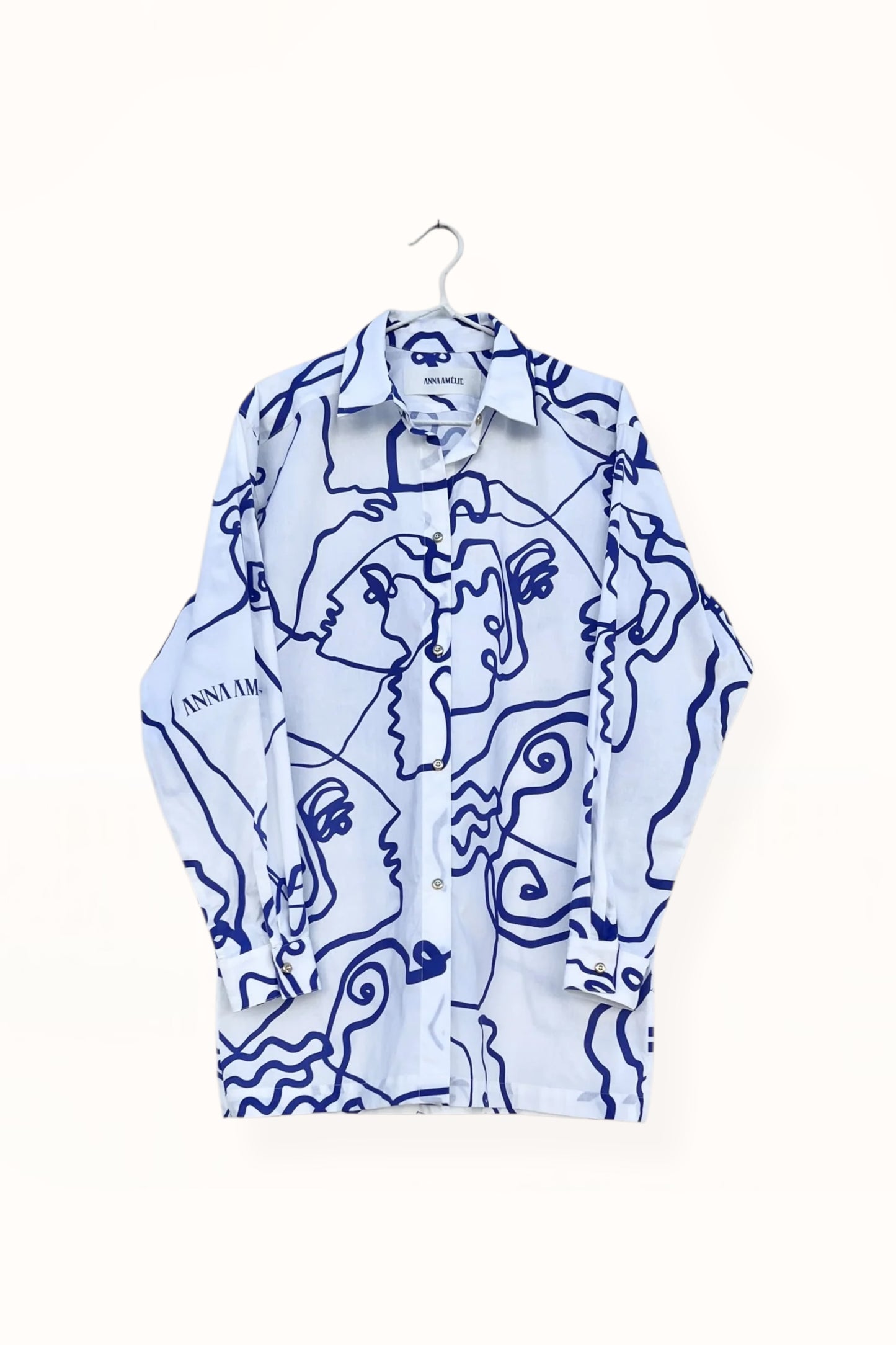 Special Pre-Order |  BUTTON DOWN SHIRT  |  “LINES PRINT” - BLUE & WHITE