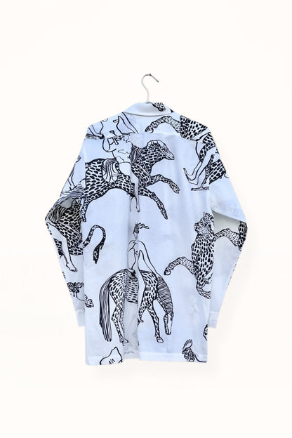 Special Pre-Order |  BUTTON DOWN SHIRT  |  “MYTHOLOGY PRINT” - BLACK & WHITE
