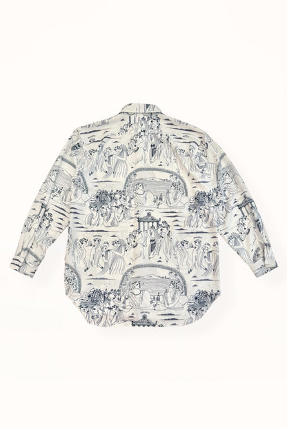 Special Pre-Order |  BUTTON DOWN SHIRT  |  “SCENIC ARCHWAY” PRINT | WHITE