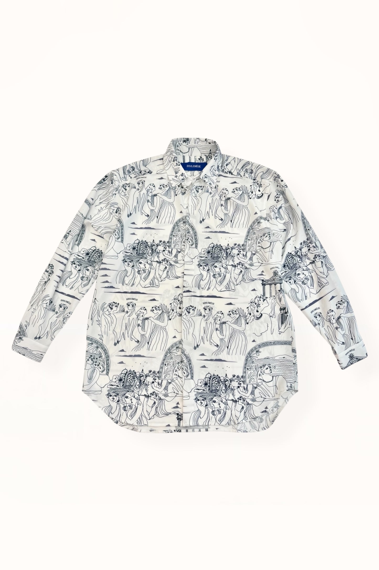 Special Pre-Order |  BUTTON DOWN SHIRT  |  “SCENIC ARCHWAY” PRINT | WHITE