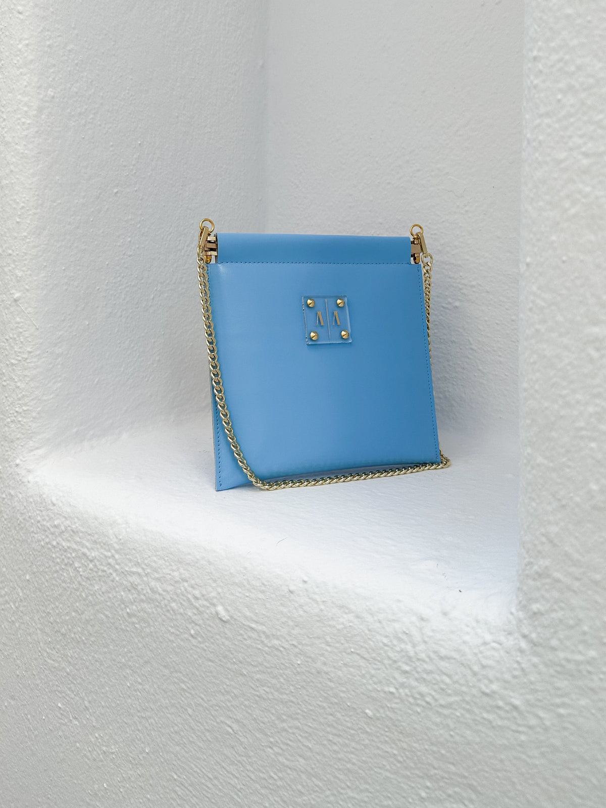 Sample Sale - MARLENE “S” CLUTCH | SKY BLUE SMOOTH LEATHER