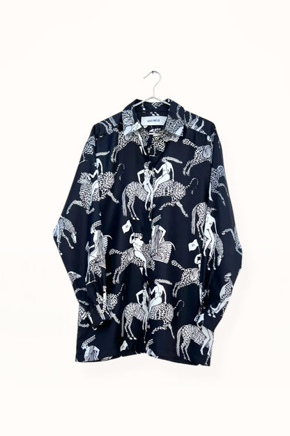 Special Pre-Order |  BUTTON DOWN SHIRT  |  “MYTHOLOGY PRINT” - BLACK