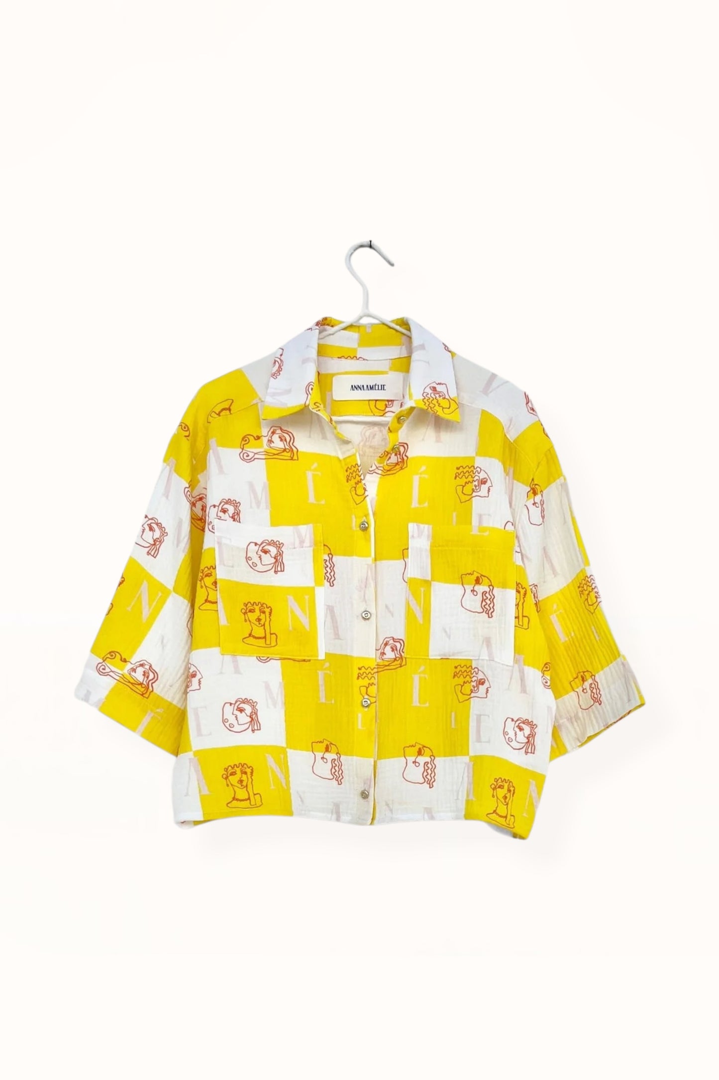 Special Pre-Order | SHORT SLEEVE SHIRT  |  “CHECK LOGO PRINT” - YELLOW