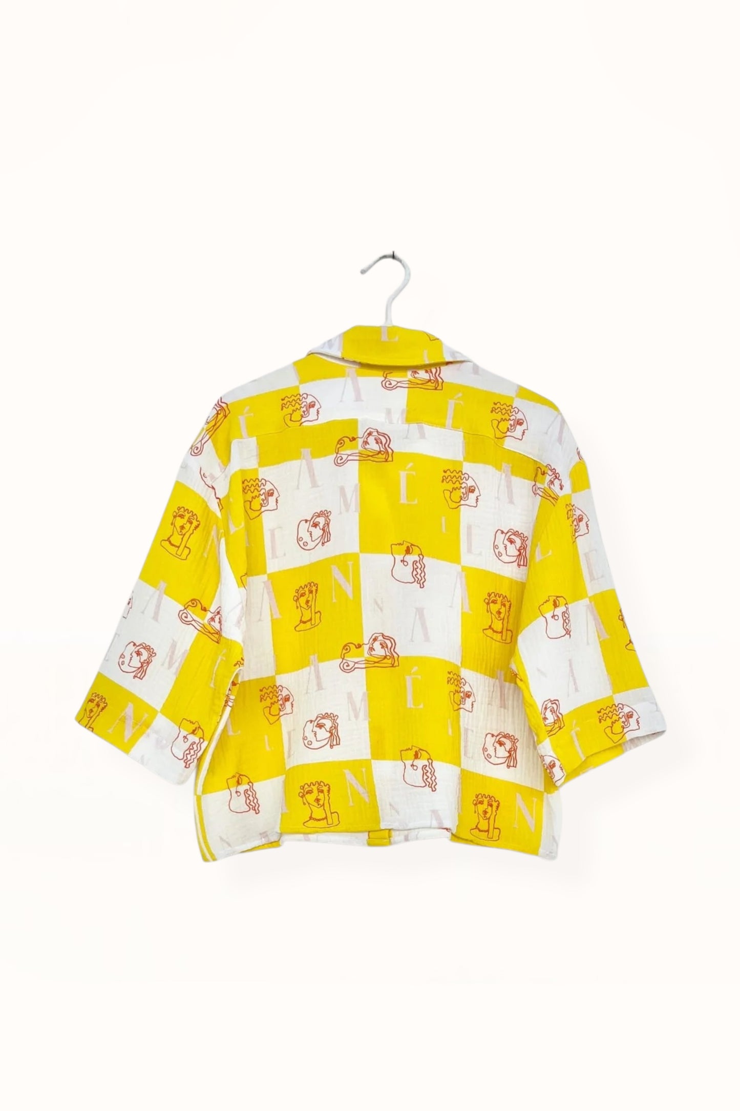 Special Pre-Order | SHORT SLEEVE SHIRT  |  “CHECK LOGO PRINT” - YELLOW