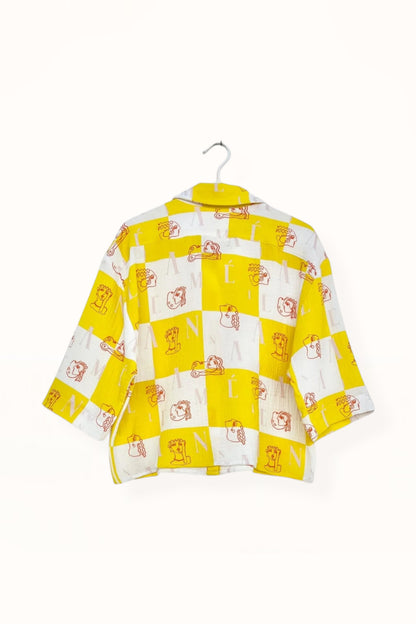 Special Pre-Order | SHORT SLEEVE SHIRT  |  “CHECK LOGO PRINT” - YELLOW