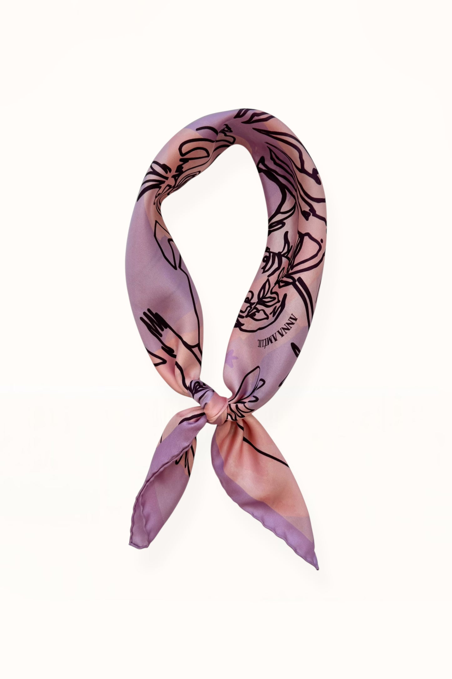 SILK SQUARE SCARF - “EDEN PRINT” | LILAC