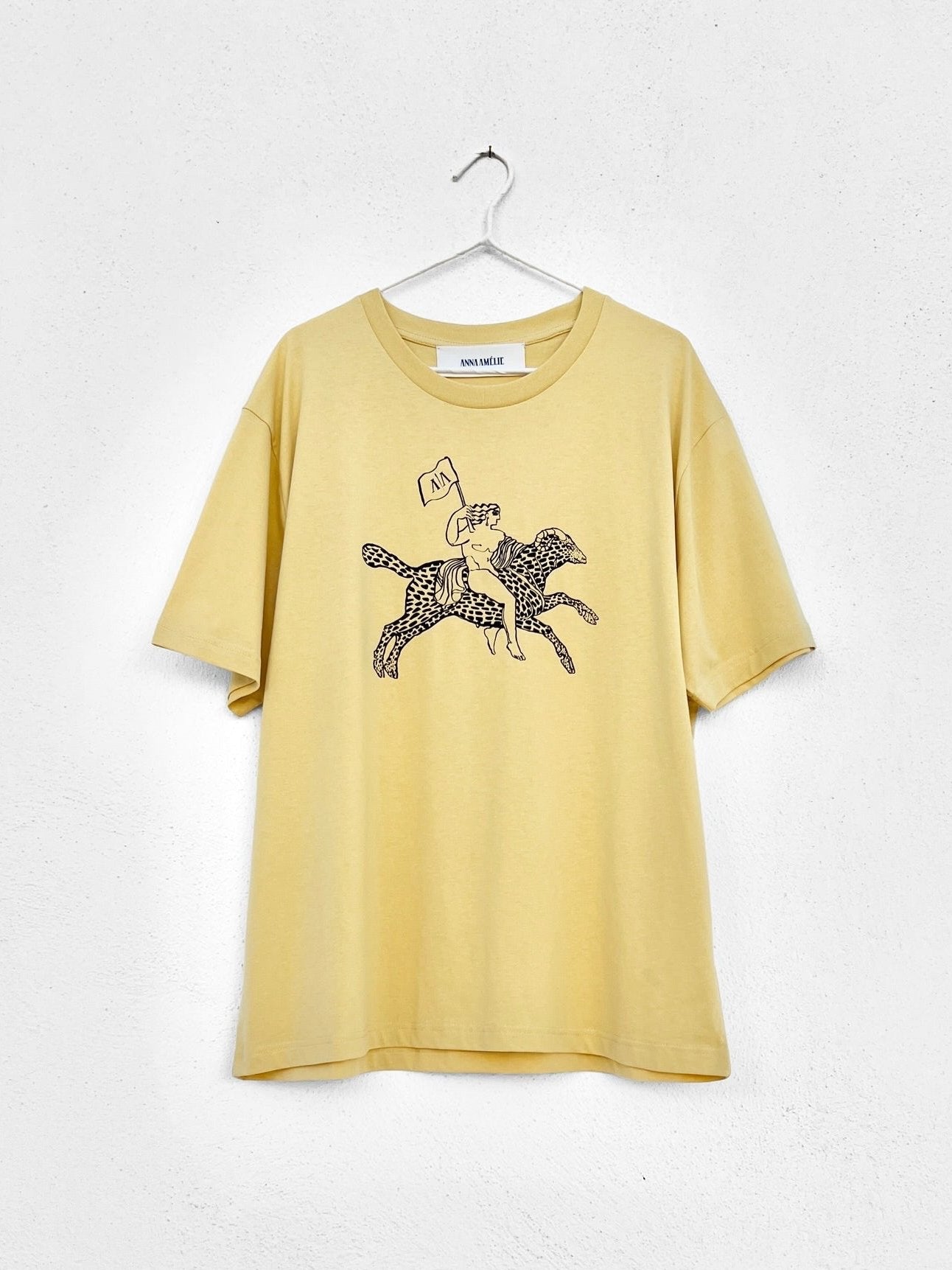 SYROS T-SHIRT - MYTHOLOGY PRINT | BUTTER YELLOW