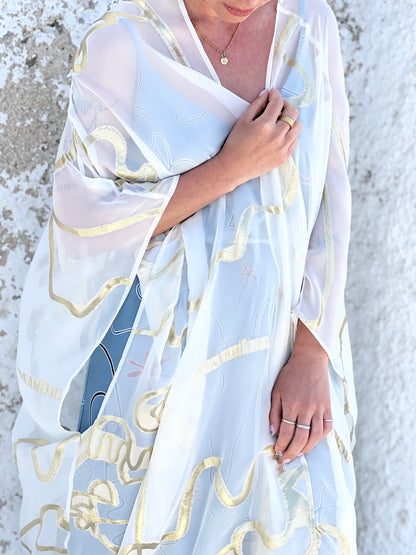 DRYMALIA SILK CAFTAN - GOLD LAMÉ