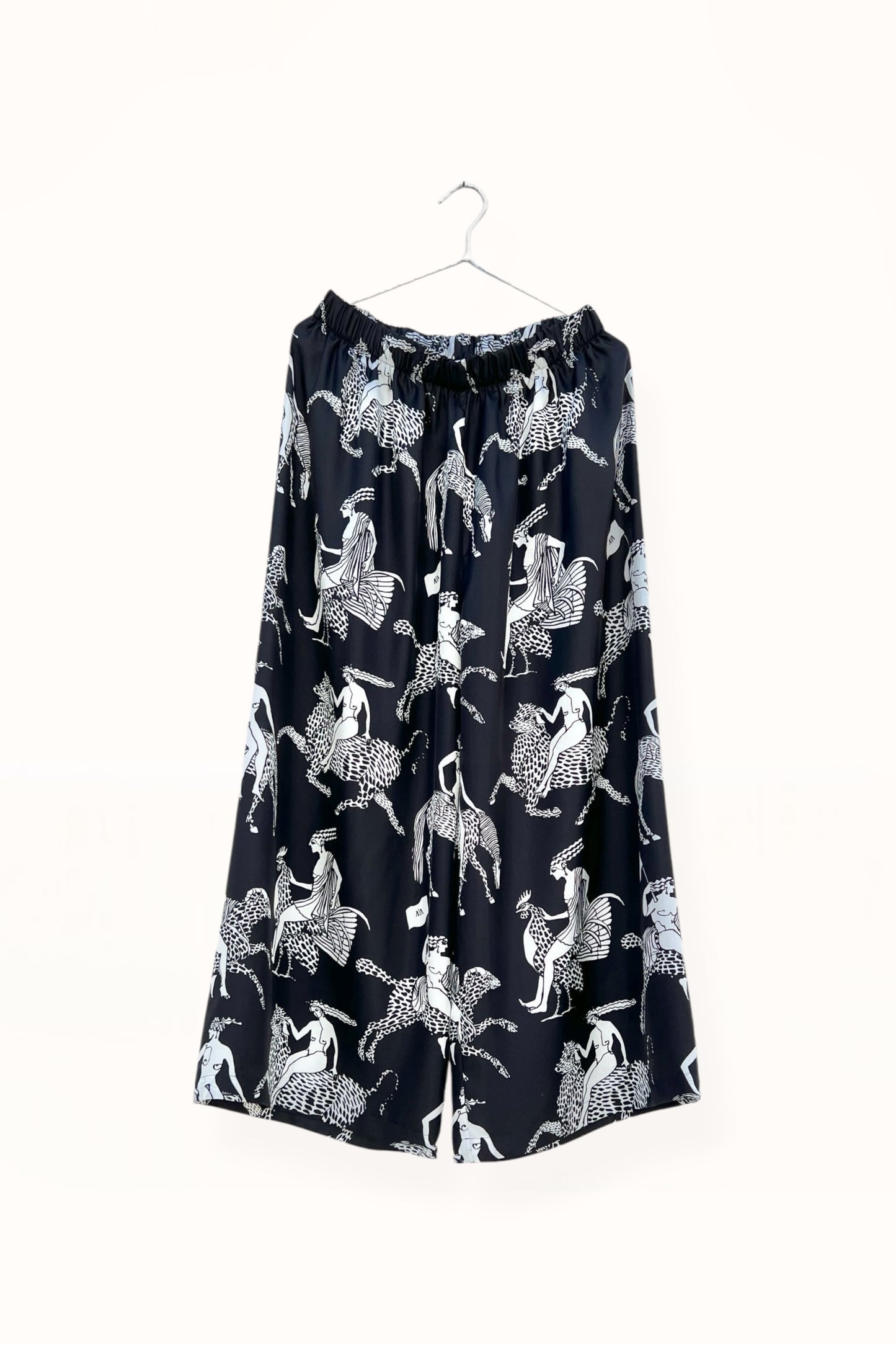 Special Pre-Order |  ELASTICATED WAIST PANTS  | “MYTHOLOGY PRINT” - BLACK