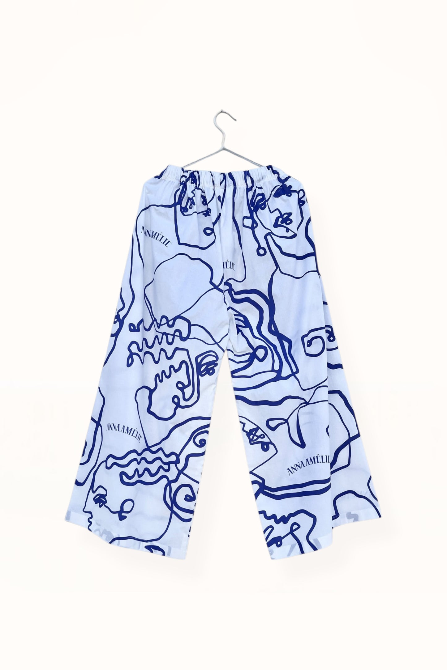 Special Pre-Order |  ELASTICATED WAIST PANTS | “LINES PRINT” - BLUE & WHITE