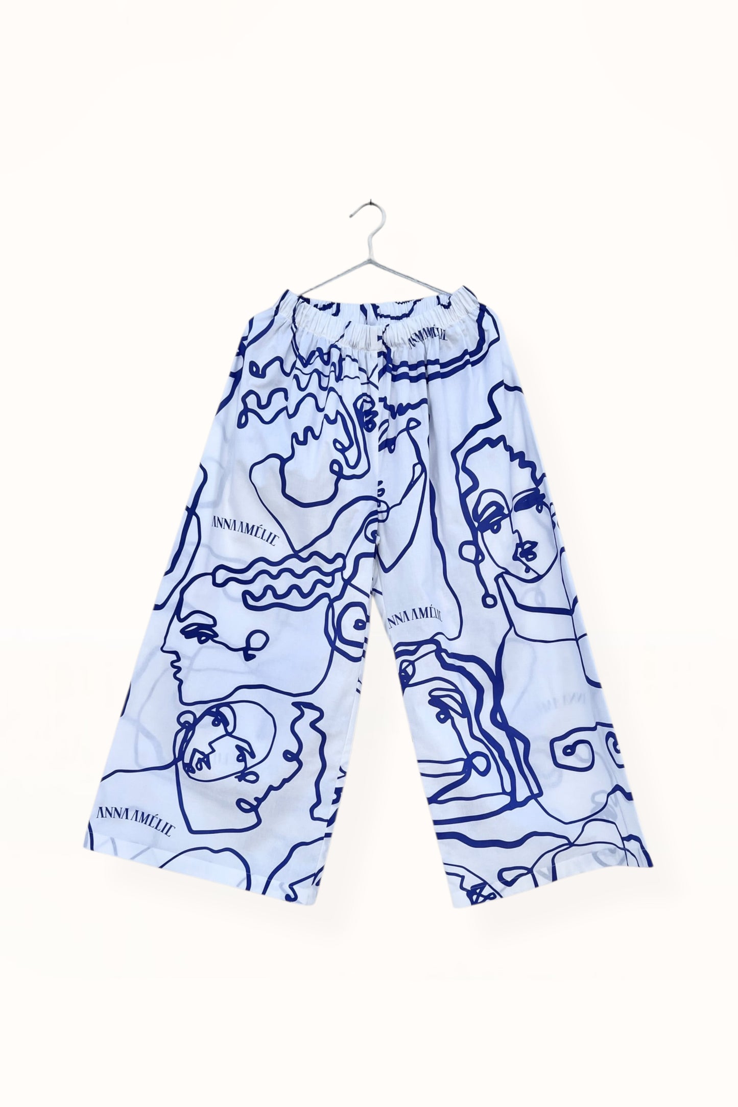 Special Pre-Order |  ELASTICATED WAIST PANTS | “LINES PRINT” - BLUE & WHITE