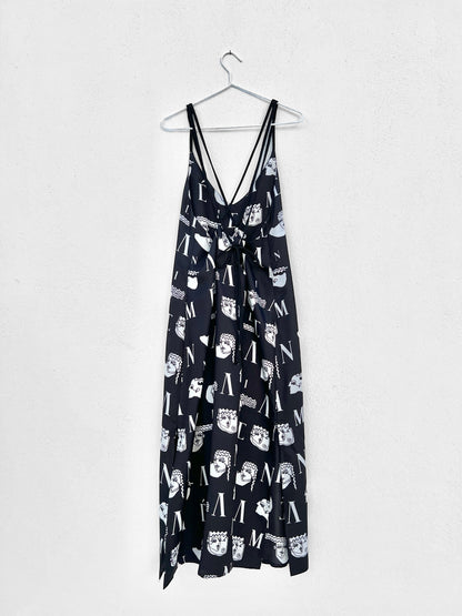 Sample Sale - AFRODITI DRESS - LOGO HEADS PRINT | BLACK