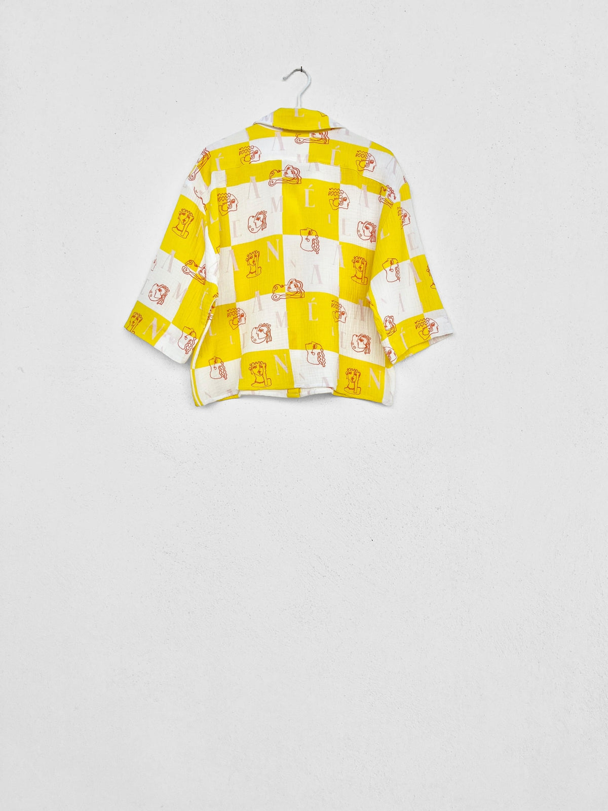 Sample Sale - YDROUSA GAUZE SHIRT - CHECK LOGO PRINT | YELLOW