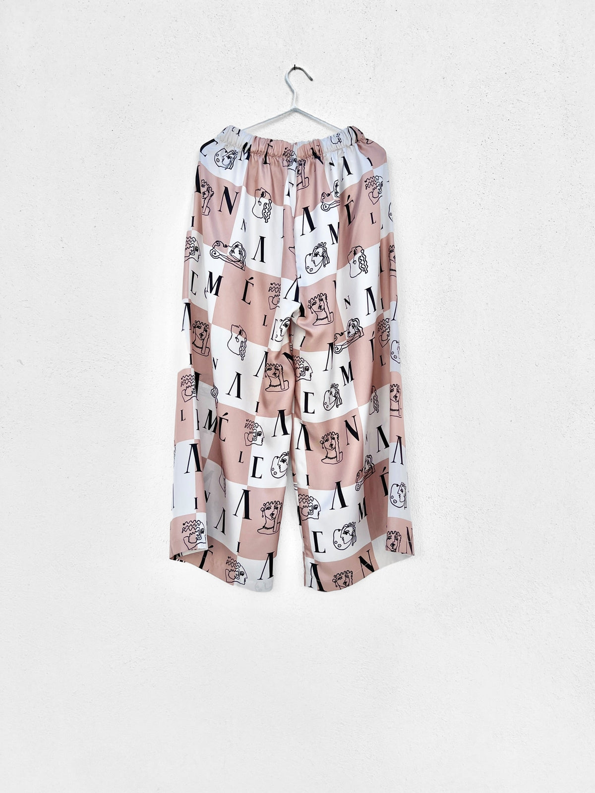 Sample Sale - ORMOS PANTS - CHECK LOGO PRINT | BEIGE