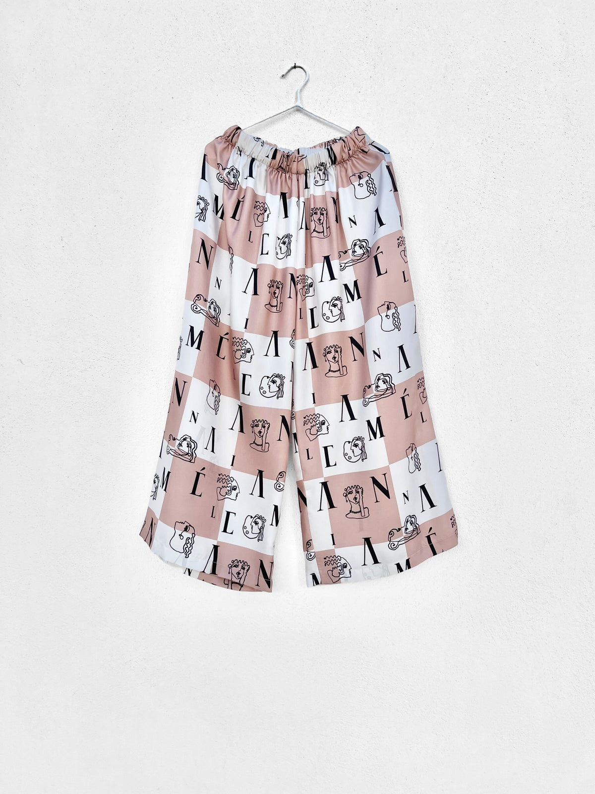 Sample Sale - ORMOS PANTS - CHECK LOGO PRINT | BEIGE