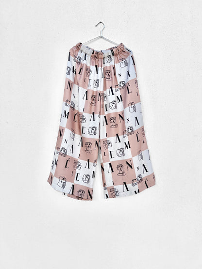Sample Sale - ORMOS PANTS - CHECK LOGO PRINT | BEIGE