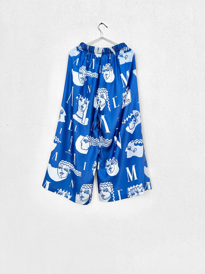 Sample Sale -  ORMOS PANTS - HEADS LOGO PRINT | GREEK BLUE