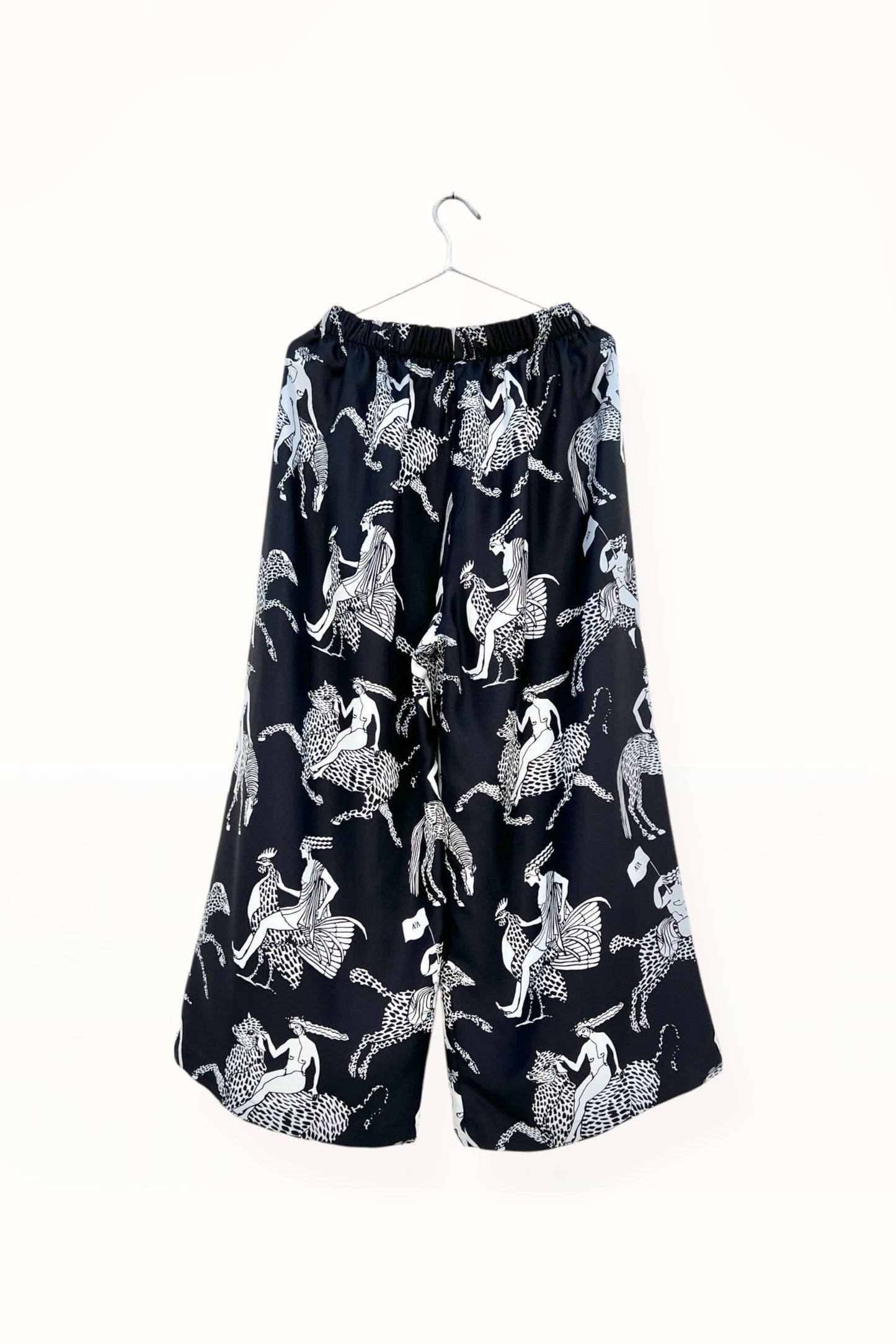 Special Pre-Order |  ELASTICATED WAIST PANTS  | “MYTHOLOGY PRINT” - BLACK