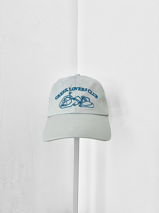 VRYSI BASEBALL CAP - “GREEK LOVERS CLUB” | PALE BLUE