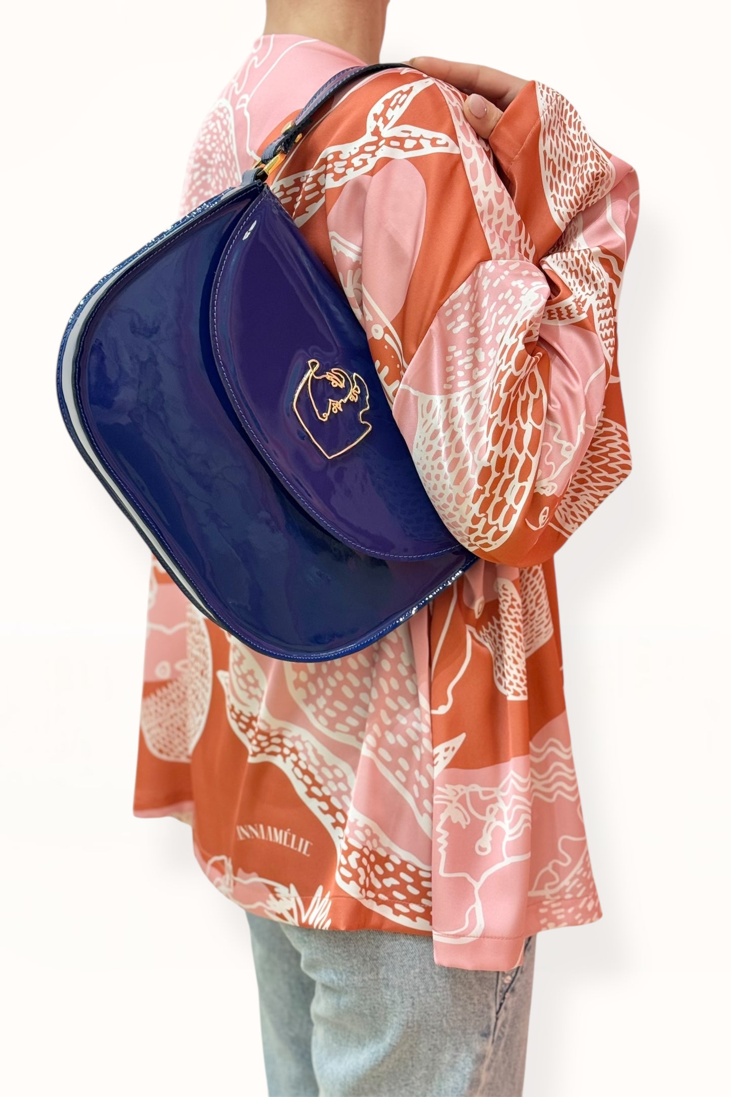 AUDREY BAG - MIDNIGHT BLUE PATENT LEATHER