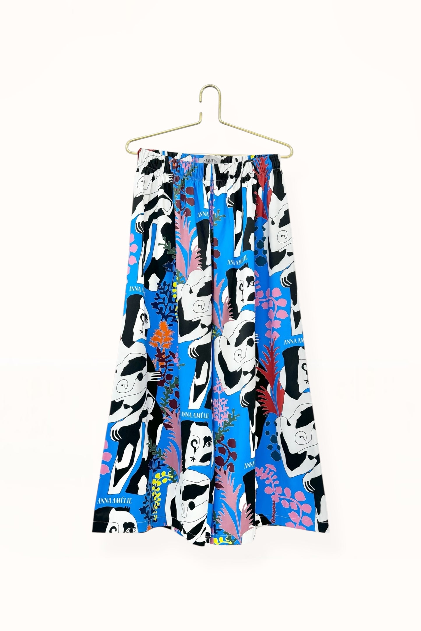 Special Pre-Order |  ELASTICATED WAIST PANTS  | “VITILIGO FOREST PRINT” - ELECTRIC BLUE