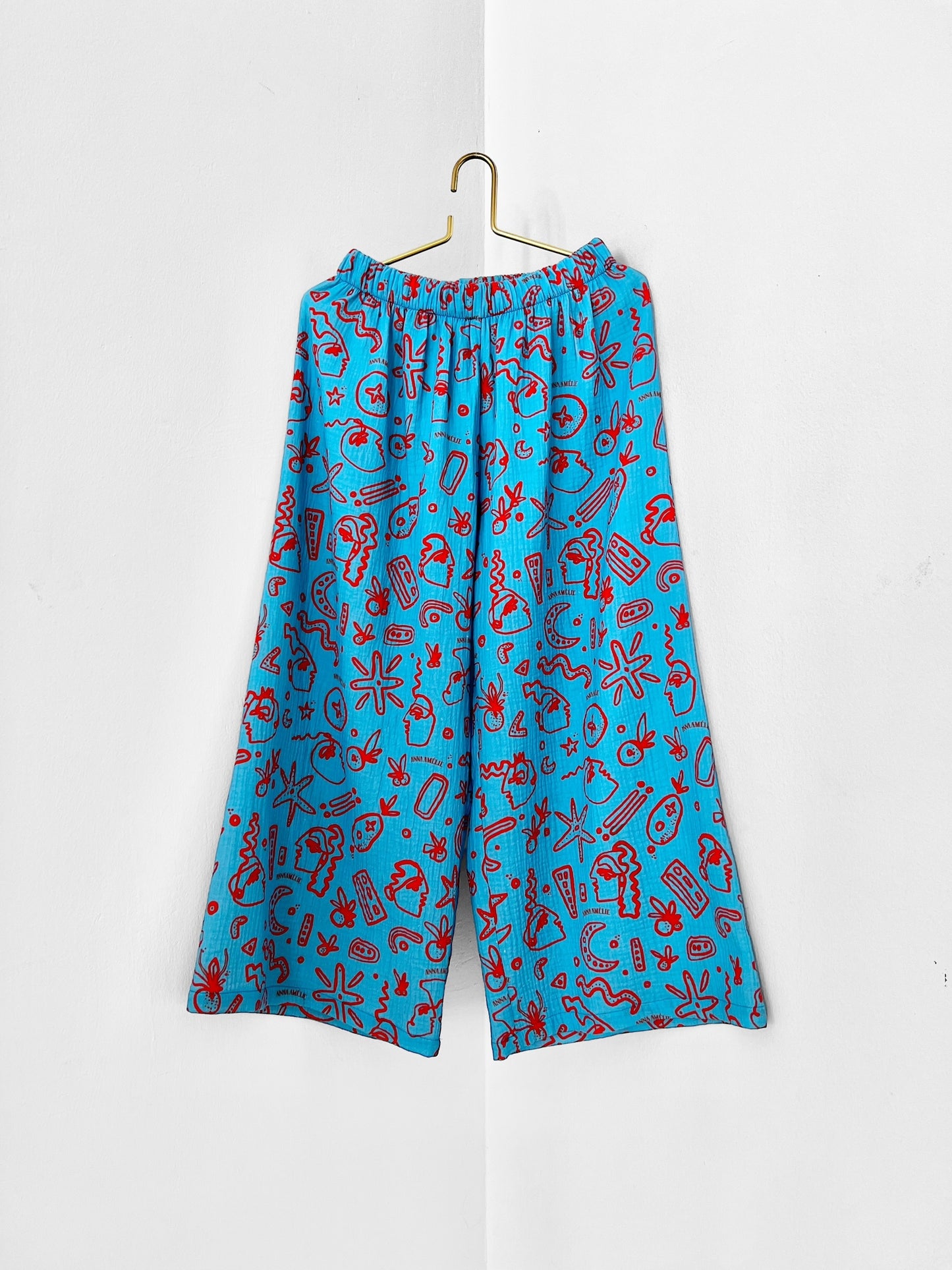 OMORFA GAUZE PANTS - 90’s SUMMER PRINT | BLUE & ORANGE