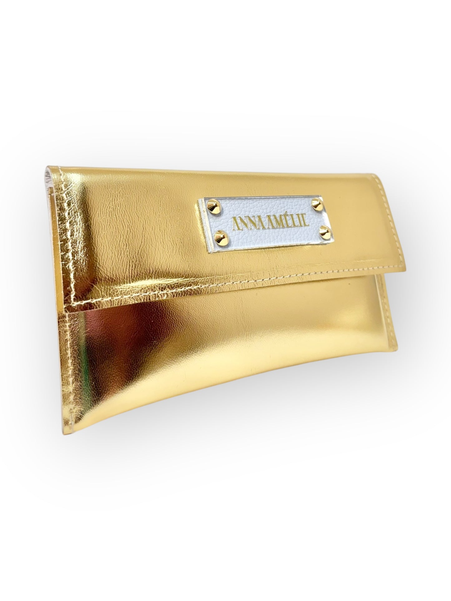 SLIM WALLET  - PASTEL COLOR-BLOCK | METALLIC GOLD