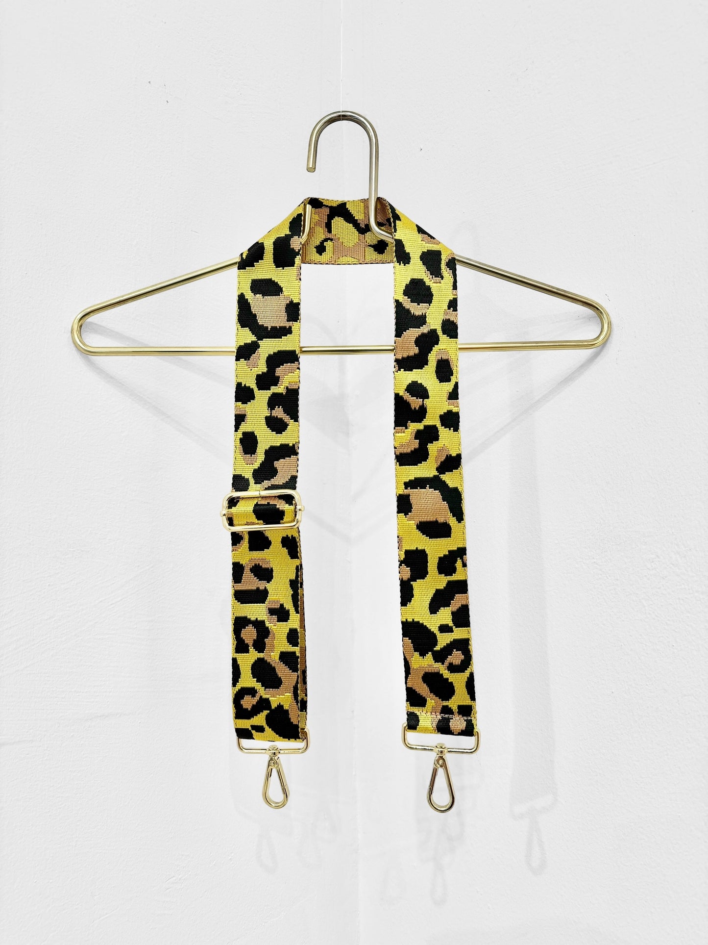 WEBBING SHOULDER STRAP | YELLOW & GOLD LEOPARD