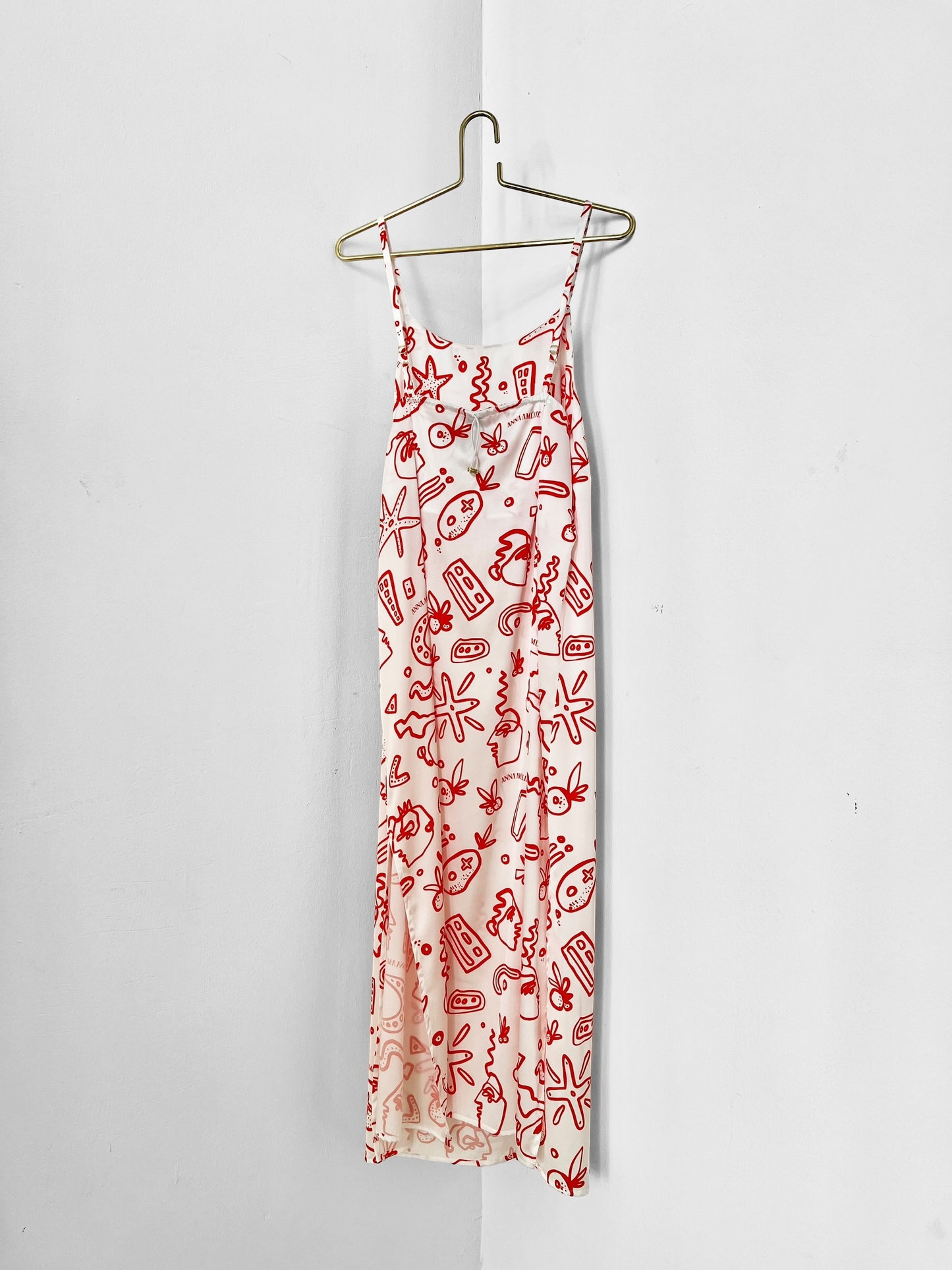 DEMITRA DRESS - 90’S SUMMER PRINT | WHITE & ORANGE