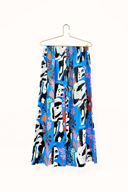 Special Pre-Order |  ELASTICATED WAIST PANTS  | “VITILIGO FOREST PRINT” - ELECTRIC BLUE