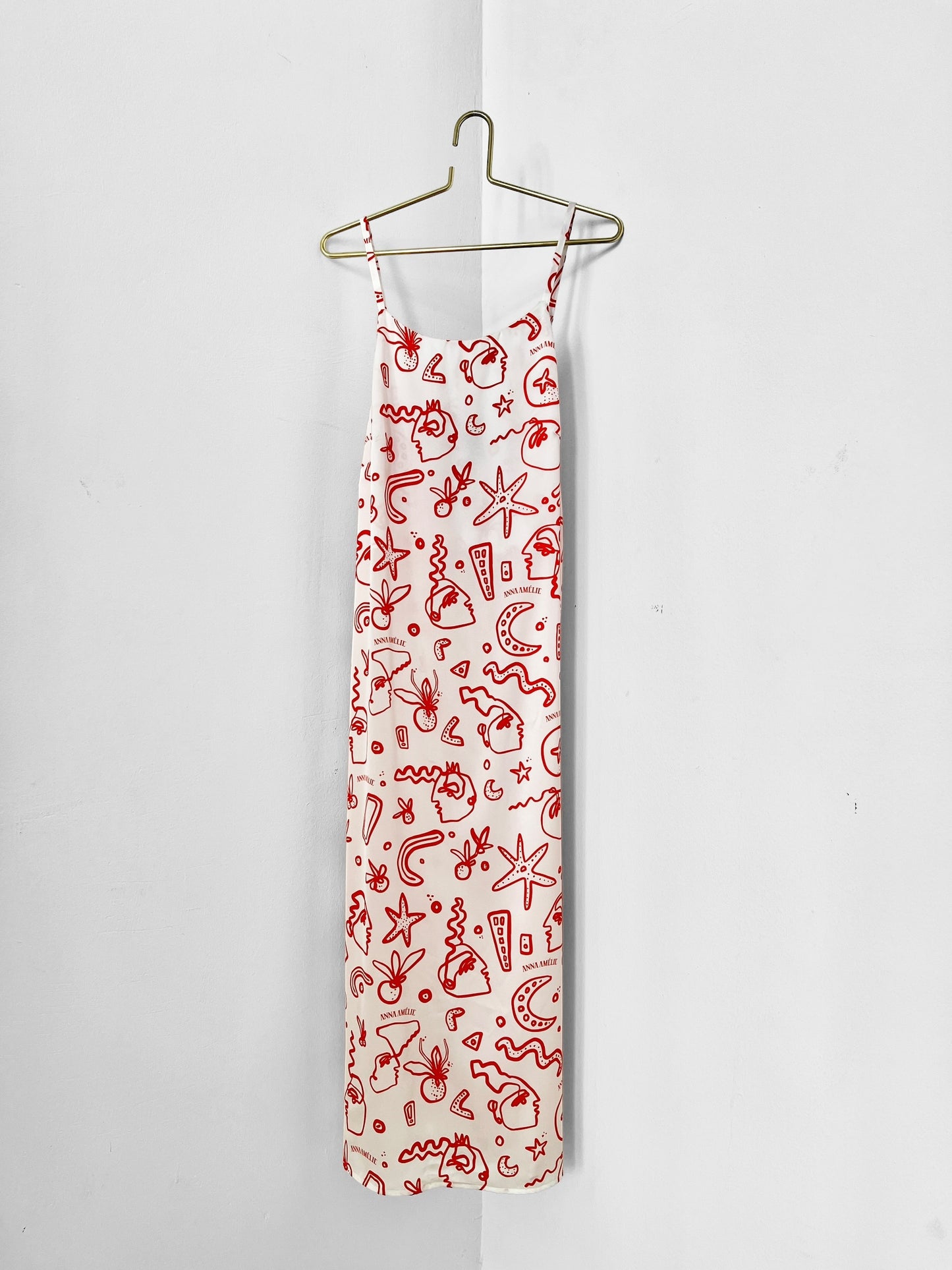 DEMITRA DRESS - 90’S SUMMER PRINT | WHITE & ORANGE