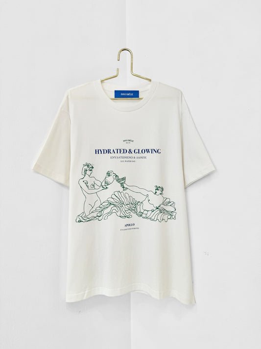 “HYDRATED & GLOWING”  T-SHIRT | WHITE