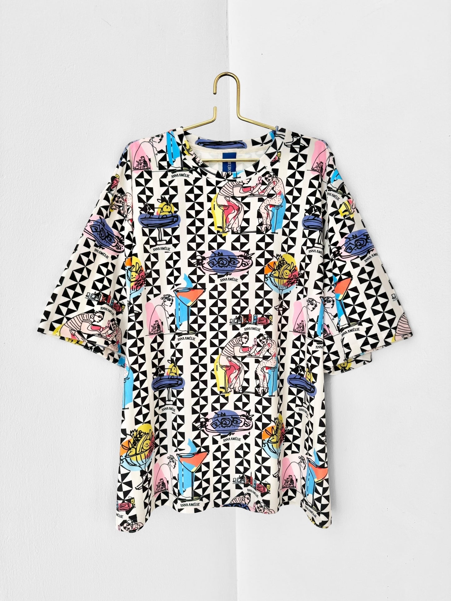 VELVET OVERSIZED T-SHIRT - FEAST PRINT | MULTICOLOR PRINT MIX