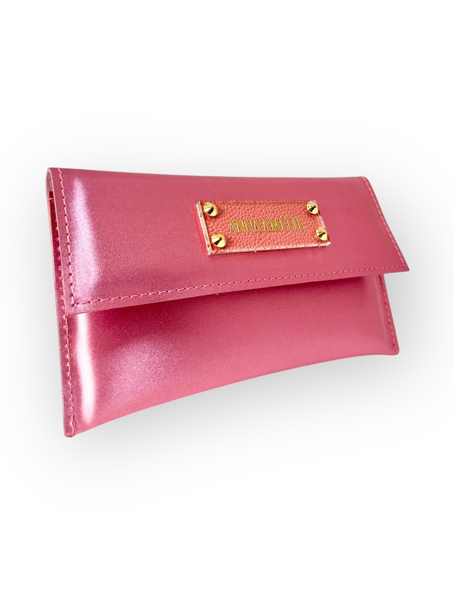 SLIM WALLET  - PASTEL COLOR-BLOCK | METALLIC PINK