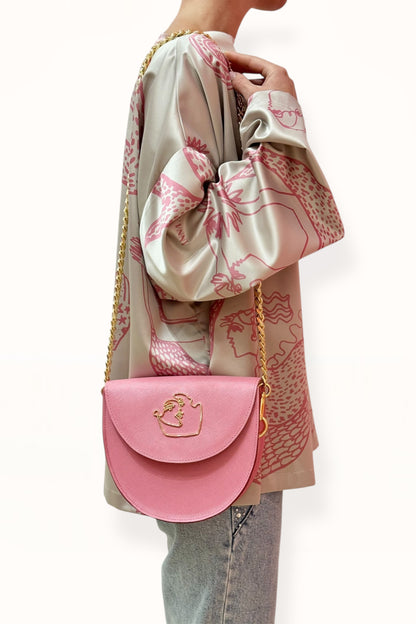 DORIS BAG - CANDY PINK SAFFIANO LEATHER
