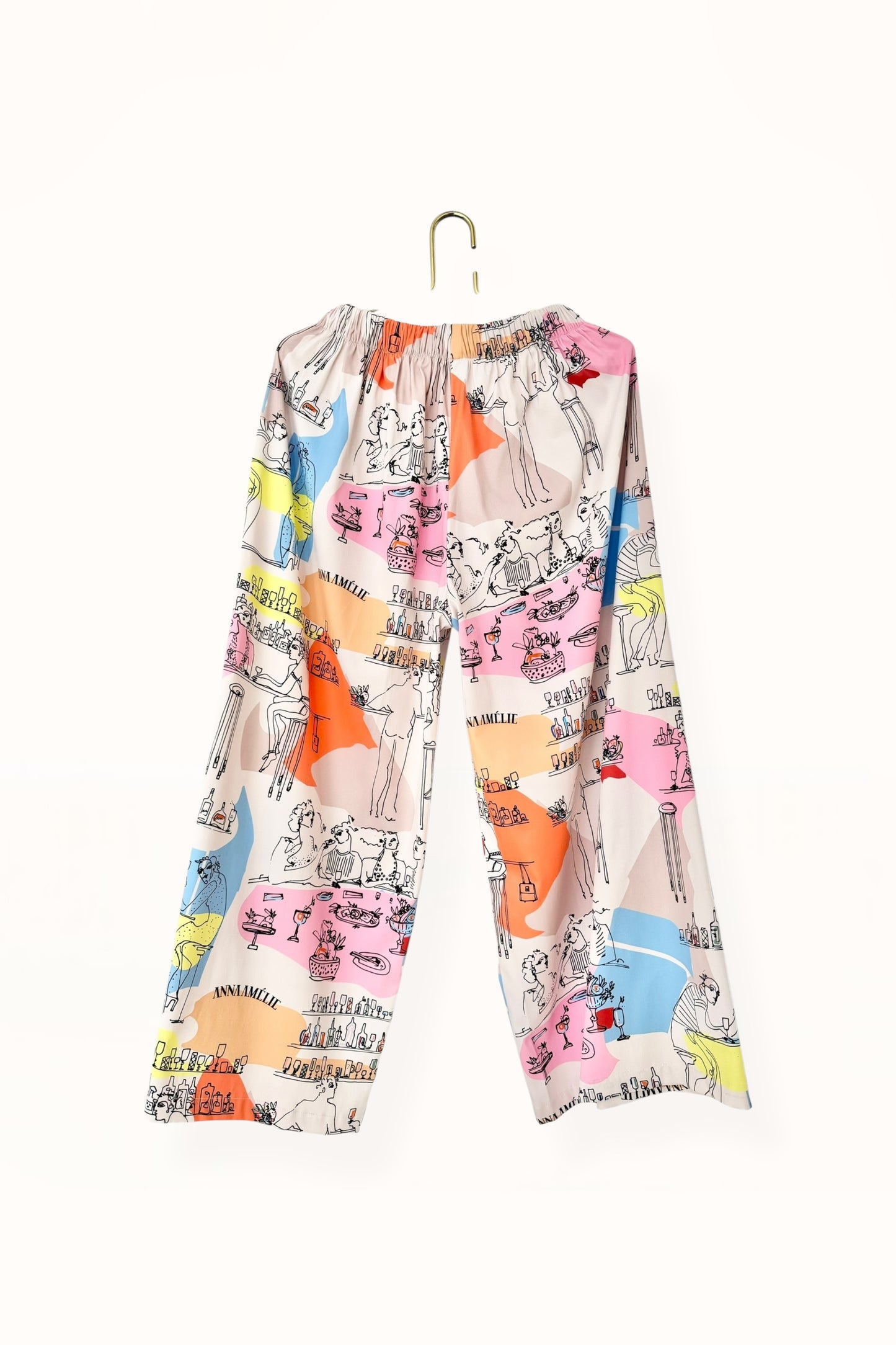 Special Pre-Order |  ELASTICATED WAIST PANTS  | “BAR SCENES PRINT” - MULTICOLOR POP
