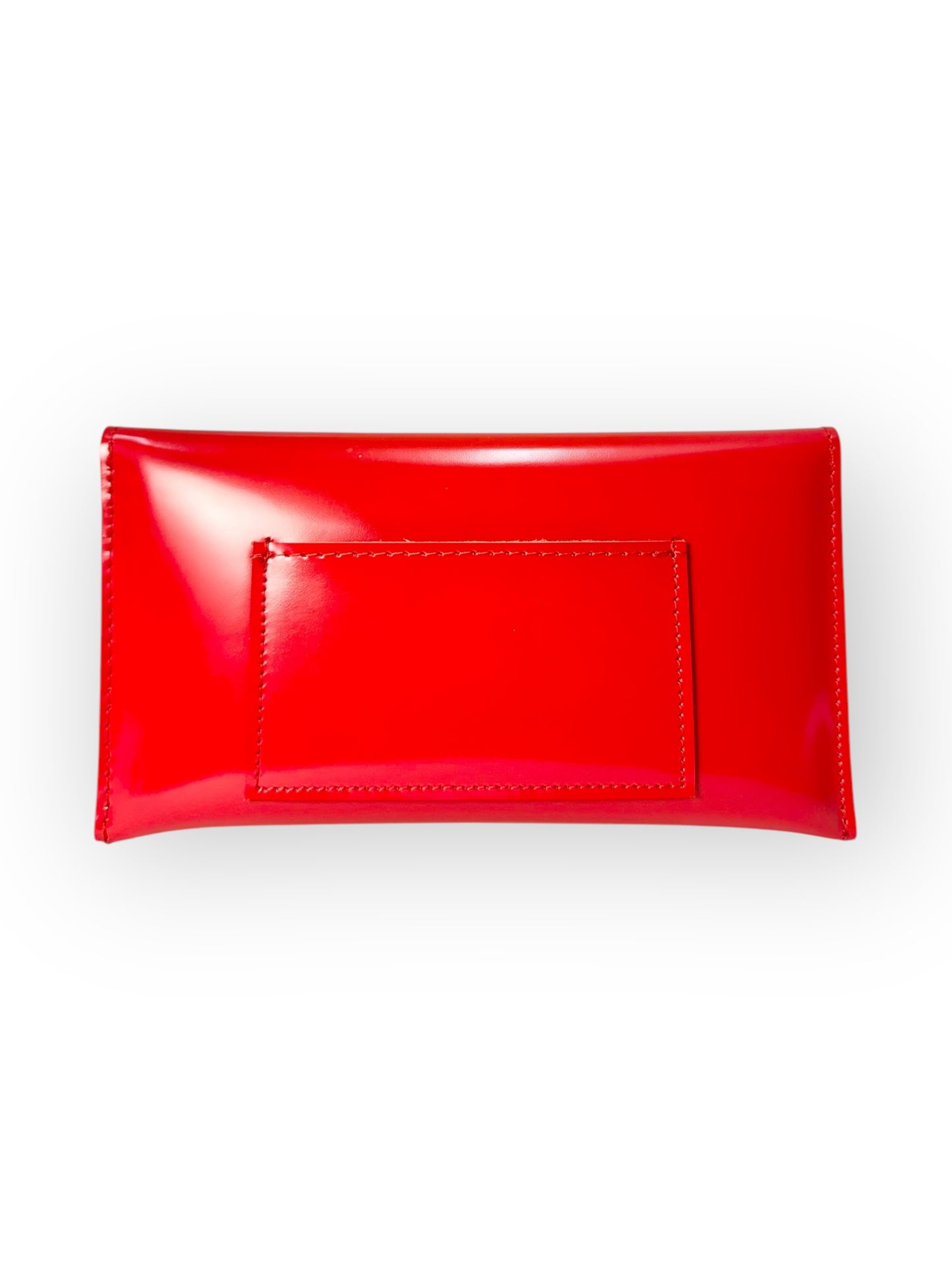 SLIM WALLET  - PASTEL COLOR-BLOCK | GLOSSY  RED