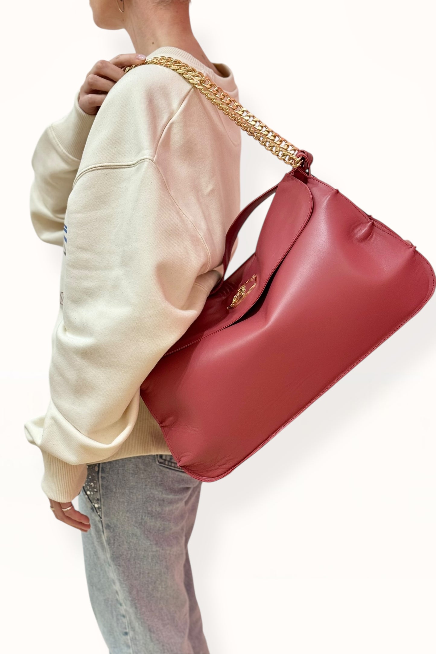 MARINA BAG - CHERRY SMOOTH LEATHER