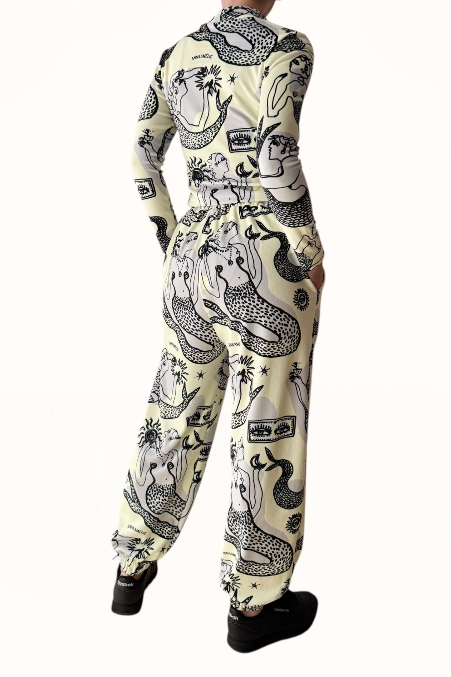 VELVET JOGGER PANTS - "MERMAID PRINT"  | LEMON BUTTER & GREY