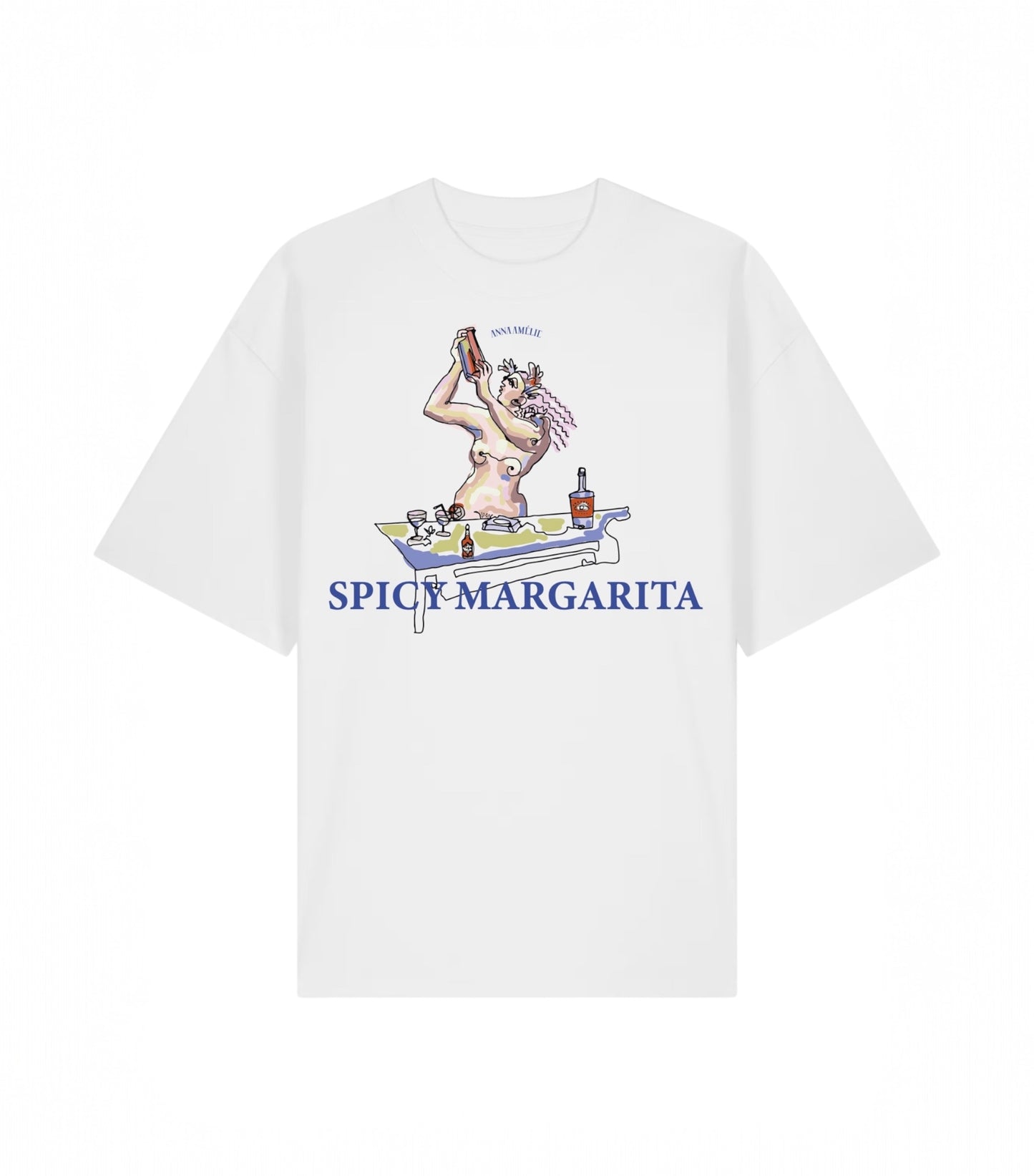 “SPICY MARGARITA” OVERSIZED T-SHIRT | CRISP WHITE