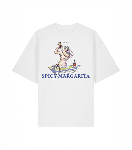 “SPICY MARGARITA” OVERSIZED T-SHIRT | CRISP WHITE