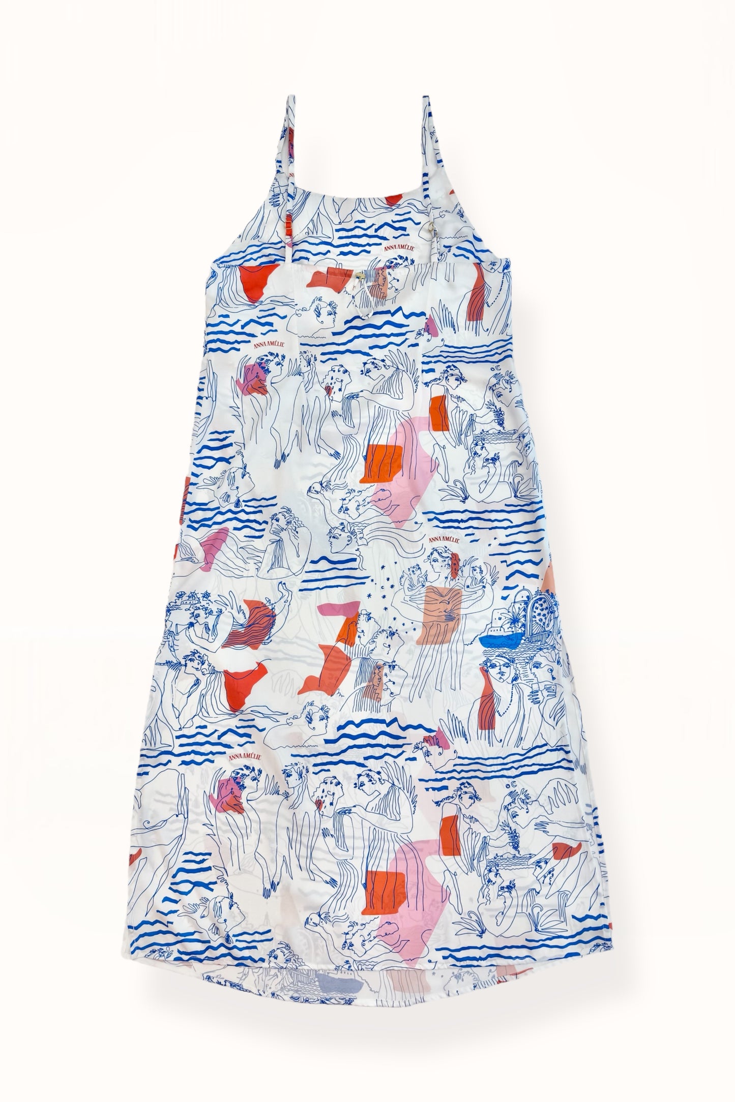 DEMITRA DRESS - “AEGEAN SEA” PRINT | WHITE