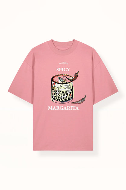 “SPICY MARGARITA” OVERSIZED T-SHIRT | FLAMINGO PINK