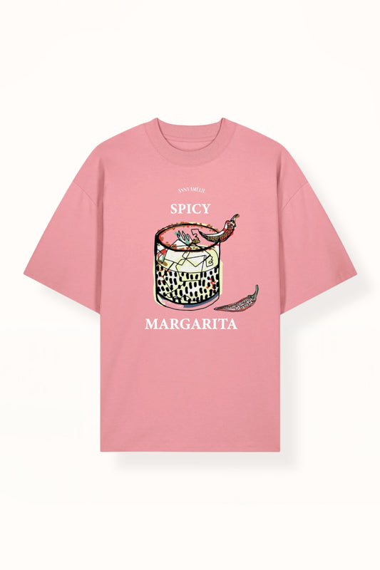 “SPICY MARGARITA” OVERSIZED T-SHIRT | FLAMINGO PINK
